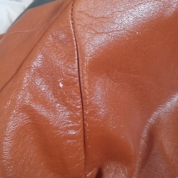 Etienne Aigner Size 10 Vintage Leather Jacket Coat Women's Camel Brown - Picture 14 of 14